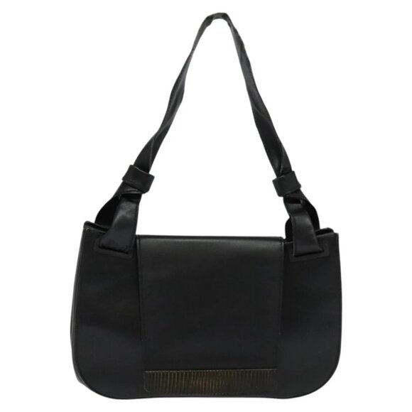 GUCCI Shoulder Bag Leather Black Silver - Picture 1 of 16